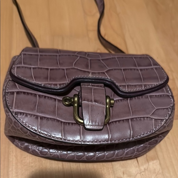J. Crew Handbags - JCREW Elegant Crocodile-Embossed Purple Crossbody Bag